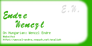 endre wenczl business card